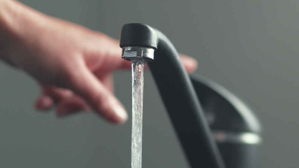 water flowing from tap