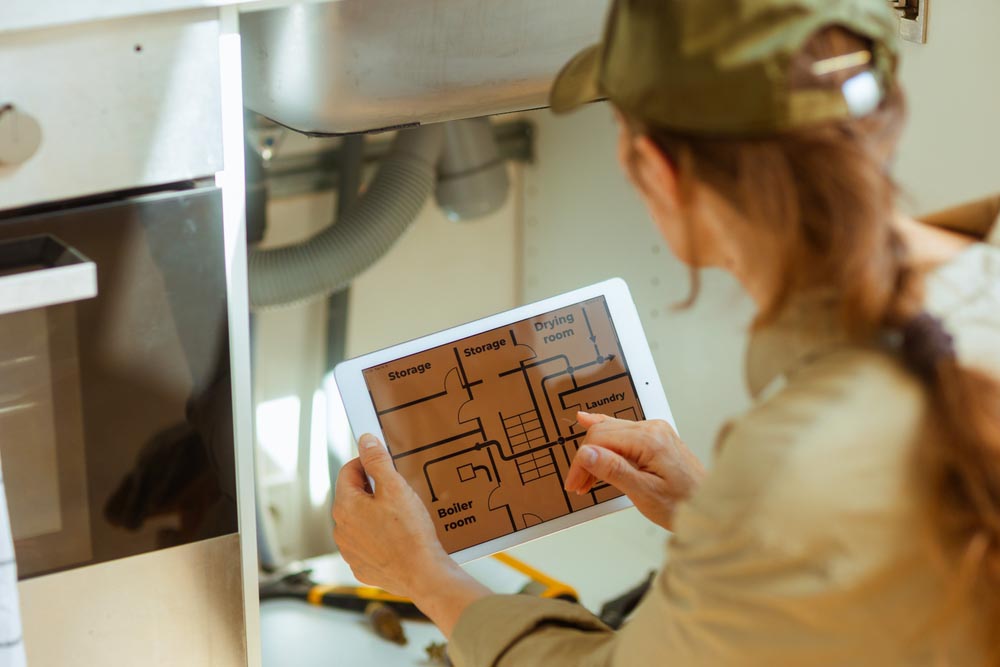 lumber looking at a project plan